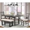 Elements International Sawyer Dining Table Set with Bench