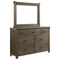 Modern Farmhouse Dresser and Mirror Set