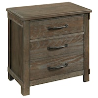 Modern Farmhouse 2-Drawer Nightstand with USB Ports