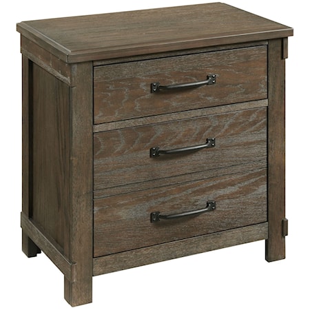 Modern Farmhouse 2-Drawer Nightstand with USB Ports