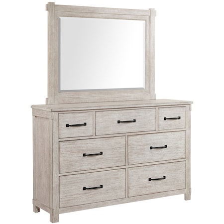 Dresser and Mirror Set