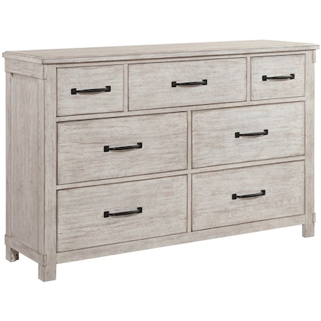 Modern Farmhouse 7-Drawer Dresser with Felt-Lined Drawers