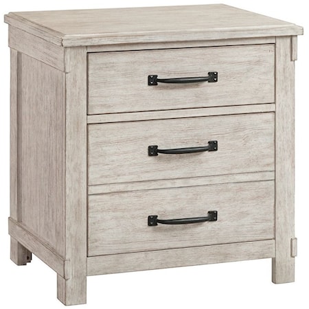 Modern Farmhouse 2-Drawer Nightstand with USB Ports