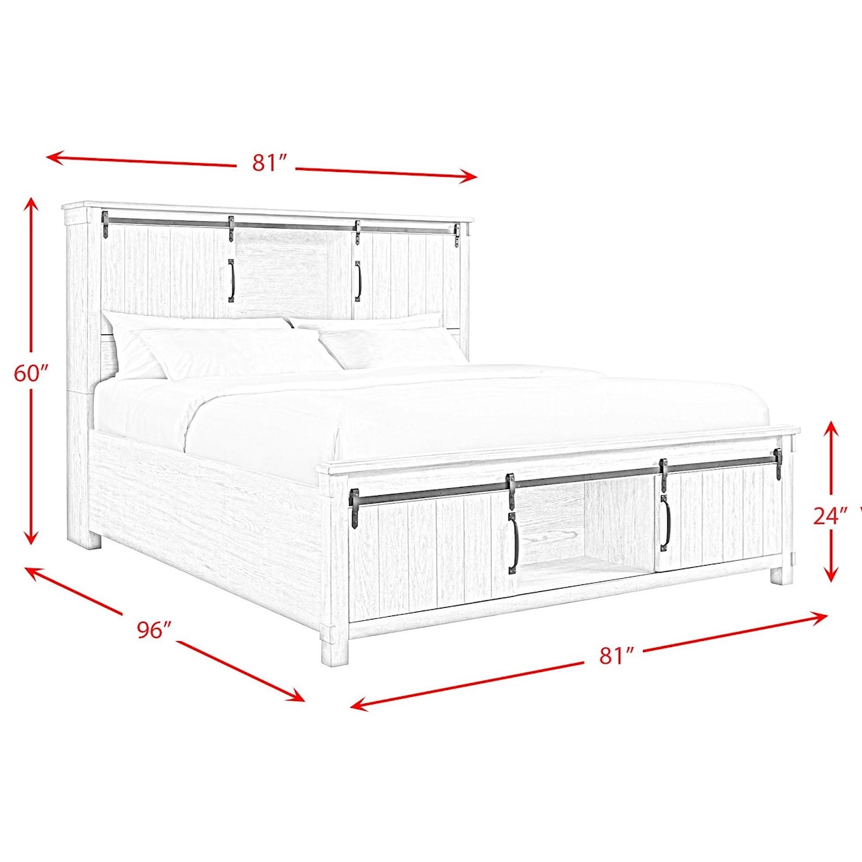 ELE Malone King Bed with Storage