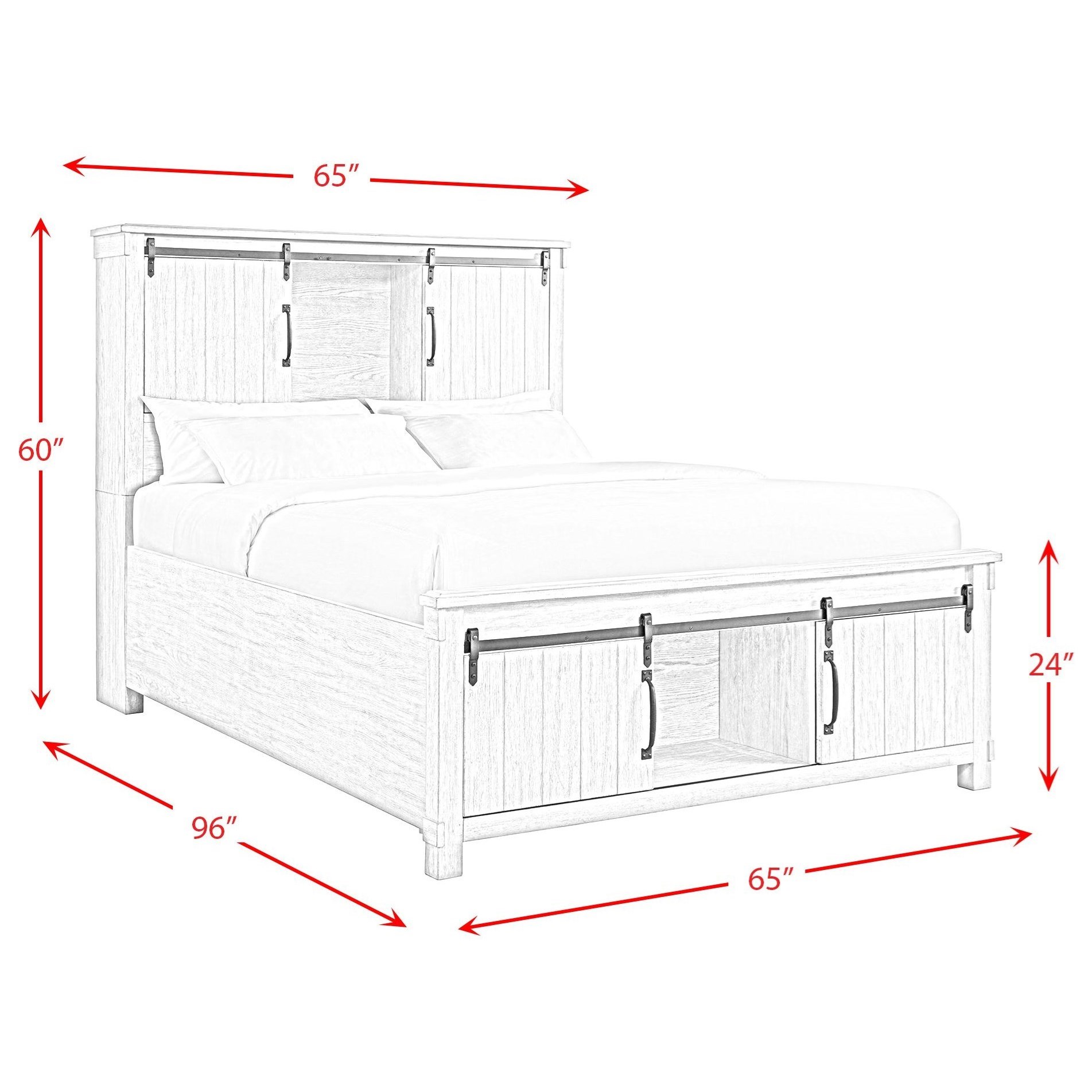 Elements International Scott Queen Bed with Storage