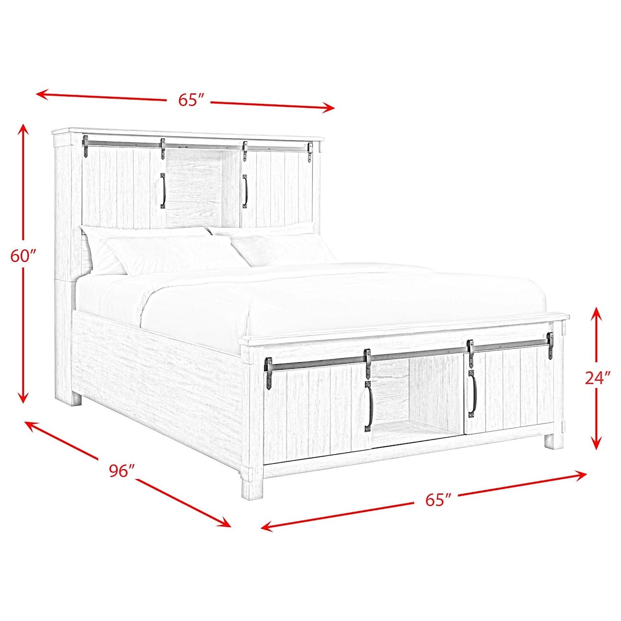 VFM Basics Fulton Queen Bed with Storage