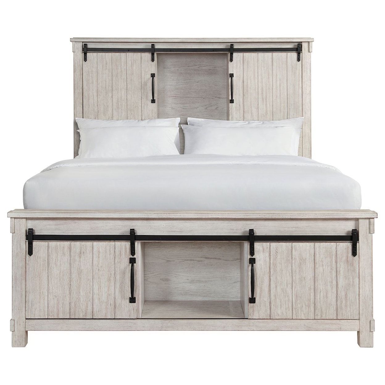 Elements International Yellowstone YELLOWSTONE WHITE QUEEN BED WITH | STORAGE