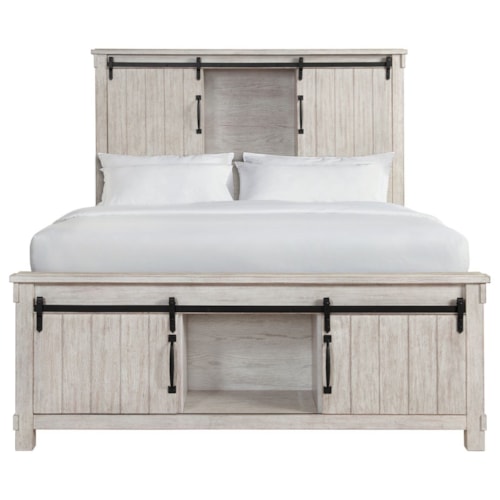 Modern Farmhouse Queen Bed with Storage