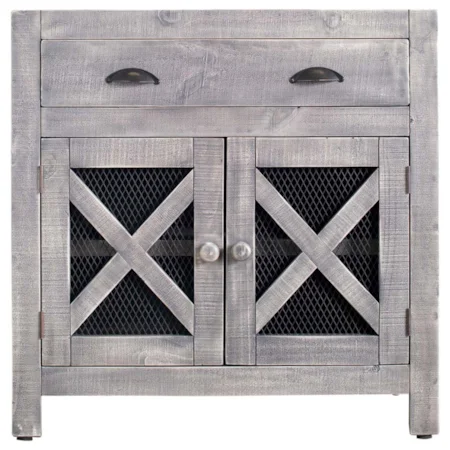 Rustic Distressed 2-Door Accent Chest