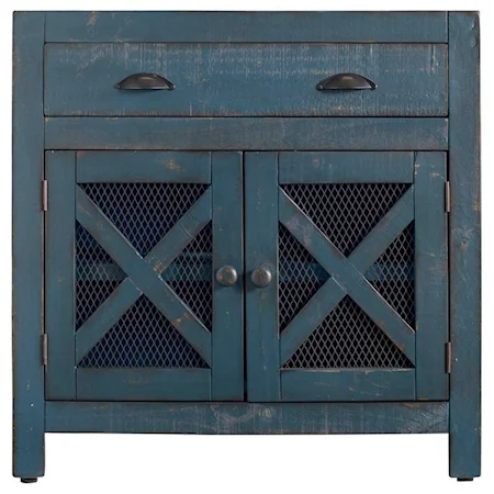 Rustic Distressed 2-Door Accent Chest