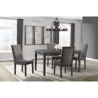Transitional 5-Piece Dining Set with Extension Leaf