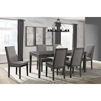 Transitional 7-Piece Dining Set with Extension Leaf