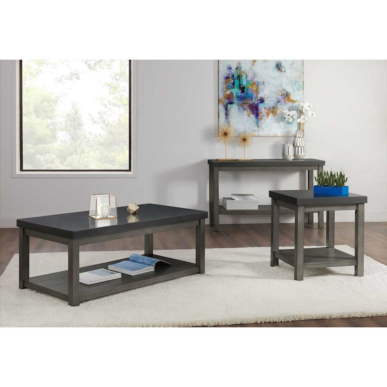 Elements International Stafford- Square End Table