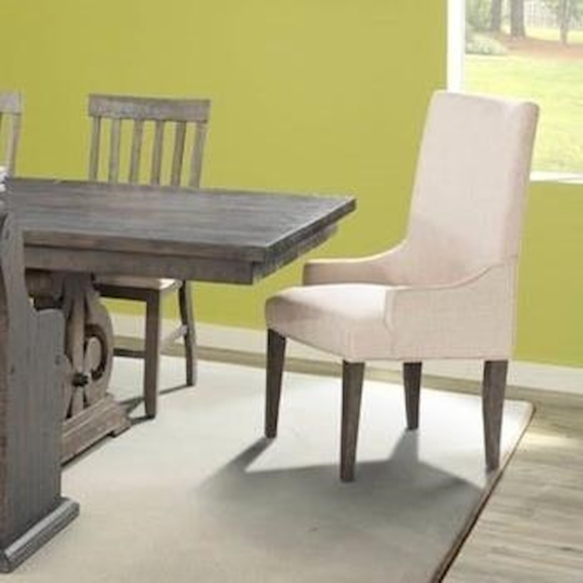 Elements International Stone 1359223 Parson Arm Chair with Cream