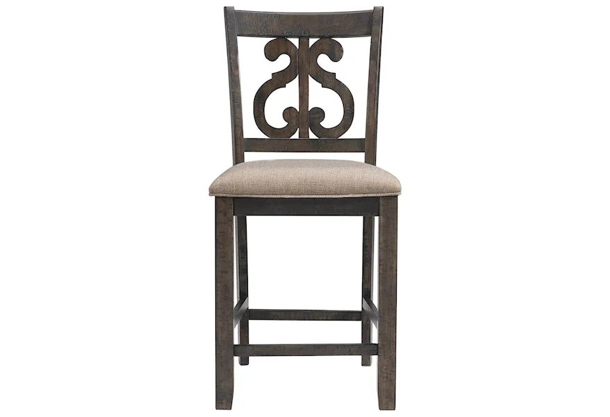 Stone Counter Height Chair Swirl Back Chair Set by Elements at Royal Furniture