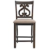 Elements International Stone Counter Height Chair Swirl Back Chair Set