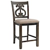 Elements International Stone Counter Height Chair Swirl Back Chair Set