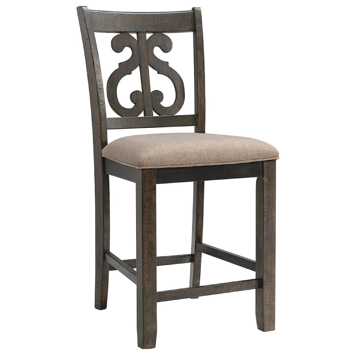 Elements Stone Counter Height Chair Swirl Back Chair Set