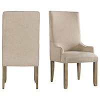 Parson Arm Chair with Cream Colored Fabric