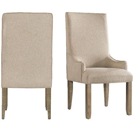 Parson Arm Chair with Cream Colored Fabric