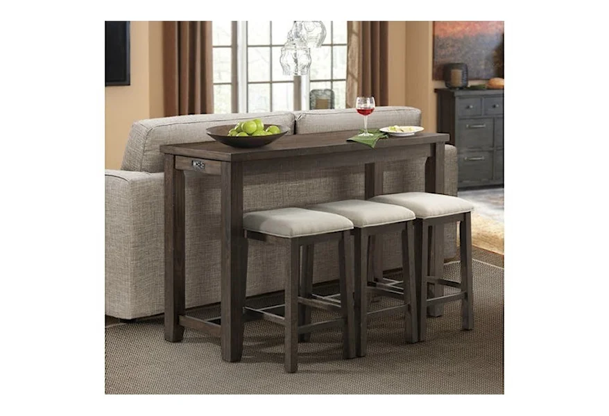 Stone Counter Height Bar Table Set by Elements at Royal Furniture
