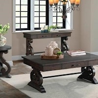 Sofa Table with Scrolled Pedestal Base