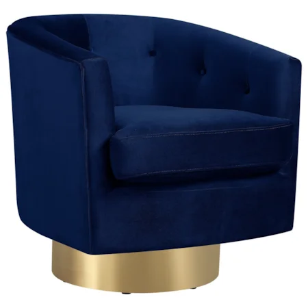 Glam Swivel Accent Chair with Button Tufting