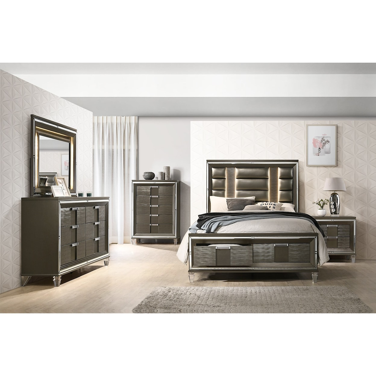 Elements International Twenty Nine 5-Piece Queen Bedroom Set