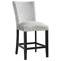 FRANCESCO GREY VELVET PUB CHAIR |