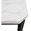 Elements International Valentino White Marble Counter Height Dining