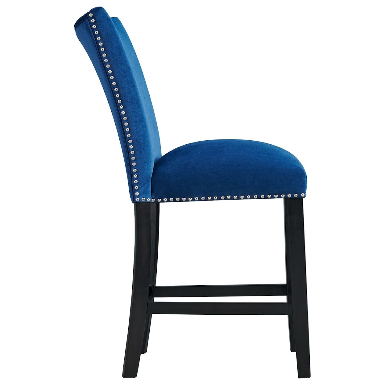 Elements International Francesco FRANCESCO BLUE VELVET PUB CHAIR |