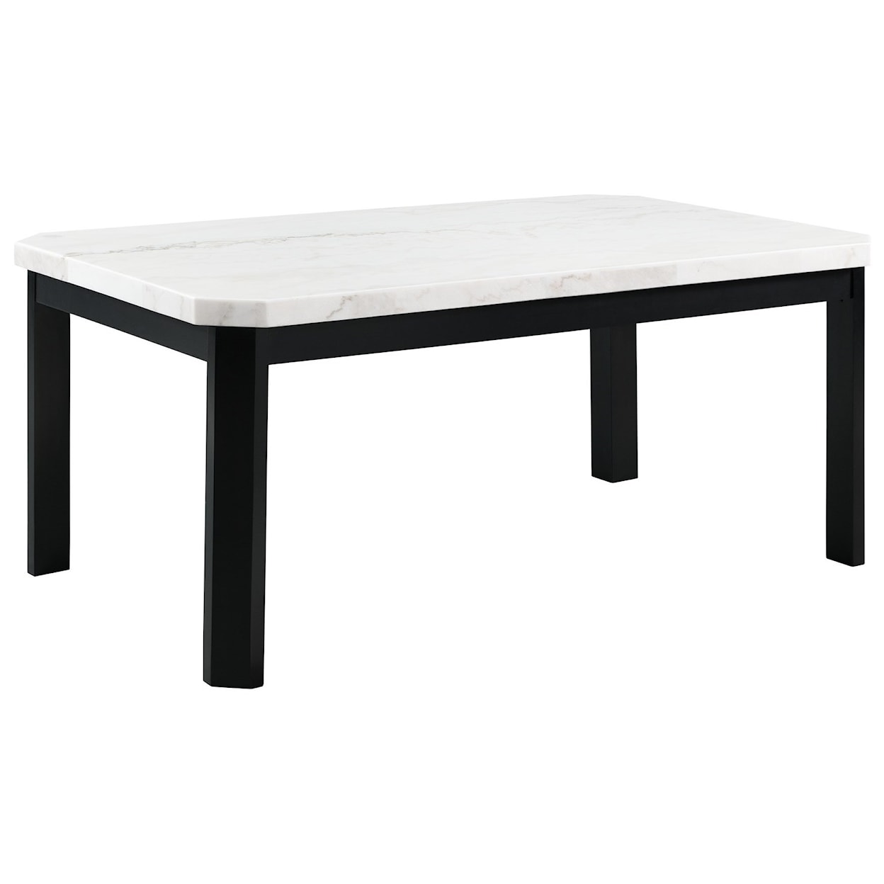 Elements International Valentino White Marble Dining Table