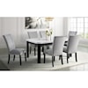 Elements International Valentino White Marble Dining Table