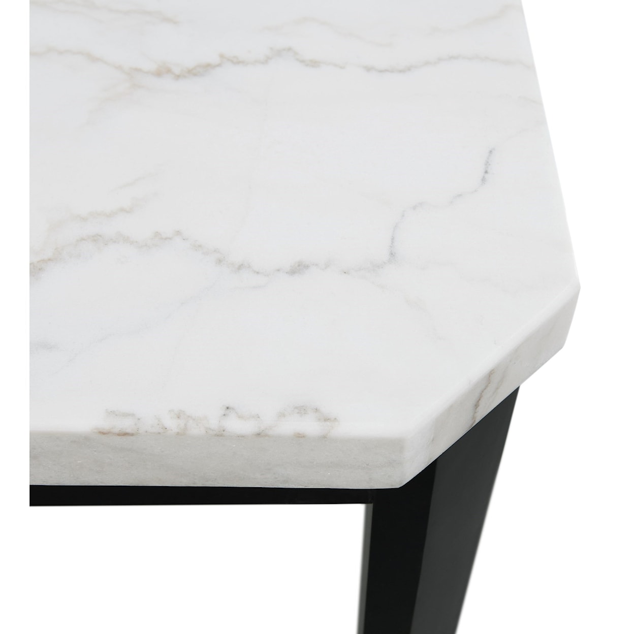 Elements International Valentino White Marble Dining Table