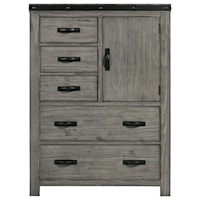 Contemporary 5-Drawer Gentleman's Chest with Interior Shelving