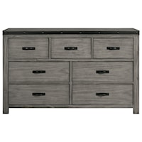 Contemporary 7-Drawer Dresser with Felt-Lined Top Drawer