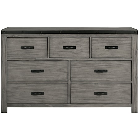 Contemporary 7-Drawer Dresser with Felt-Lined Top Drawer