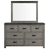 Elements International Wade 7-Drawer Dresser & Mirror Set