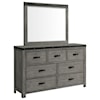 Elements International Wade 7-Drawer Dresser & Mirror Set