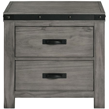 Contemporary 2-Drawer Nightstand with Felt-Lined Drawer