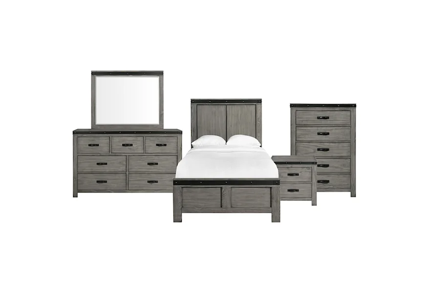 Wade Twin Panel 5-Piece Bedroom Set by Elements at Royal Furniture
