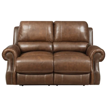 Power Motion Loveseat with Rolled Arms