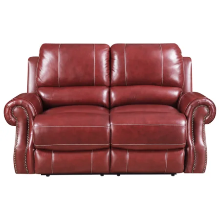 Power Motion Loveseat with Rolled Arms