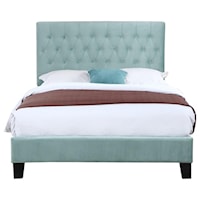 Transitional Tufted Queen Size Bed