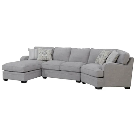 Transitional Sectional Sofa with Chaise