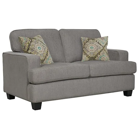 Contemporary Loveseat with Pillows