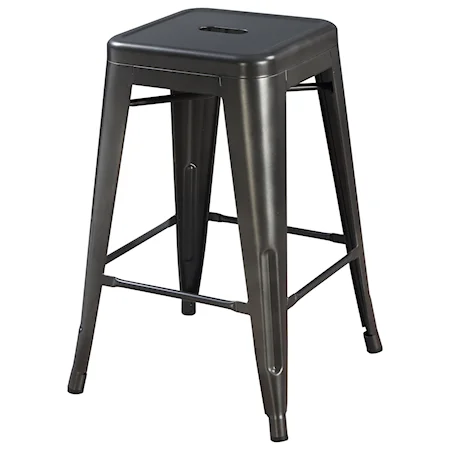 Contemporary Metal Backless Barstool