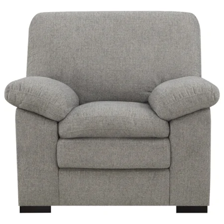 Transitional Upholstered Chair with Pillow Top Arms