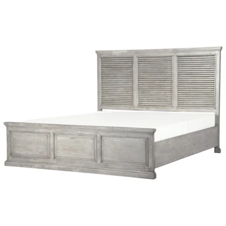 Relaxed Vintage Queen Panel Bed with Shutter Detailing