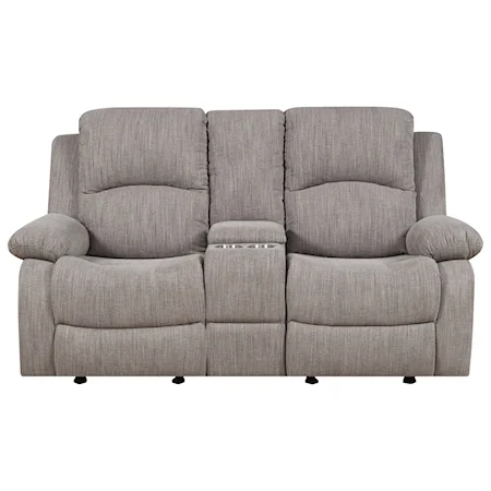 Reclining Glider Console Loveseat with Cupholders